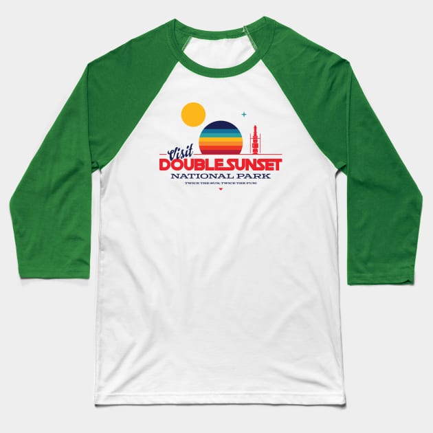 Double Sunset National Park Baseball T-Shirt by BadBox